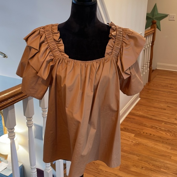 Fall Flutter Sleeve Top - Picture 1 of 8